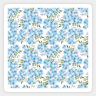 Blue  flowers pattern #10 Sticker